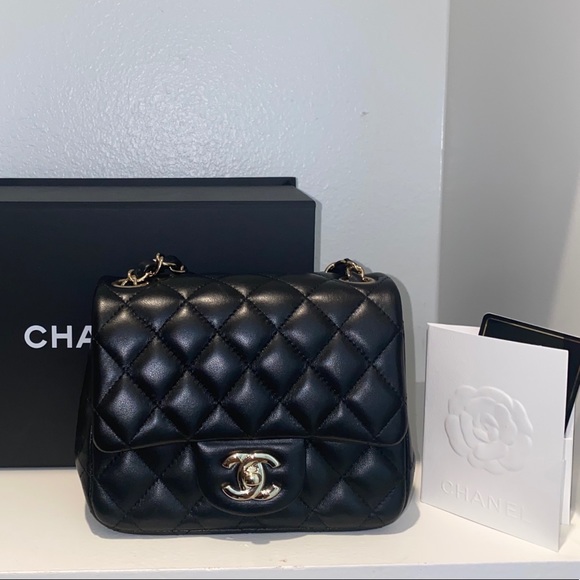 CHANEL SQUARE FLAP IN BLACK LAMBSKIN - Picture 12 of 12